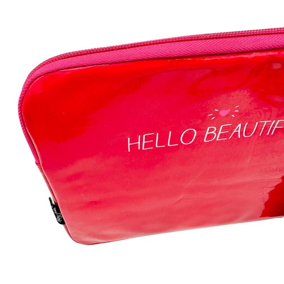 Happy Jackson Tablet Case Red Hello Beautiful Shiny Vinyl Padded Pink Inside NWT - Picture 2 of 14
